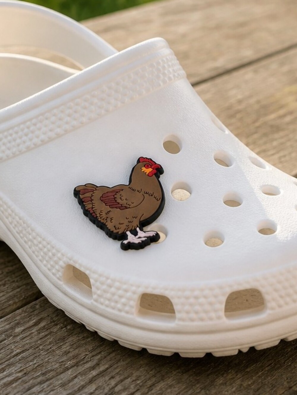 Rooster Croc Charm Cute Chicken Lady Jibbitz Style Farm Animal Shoe Accessory